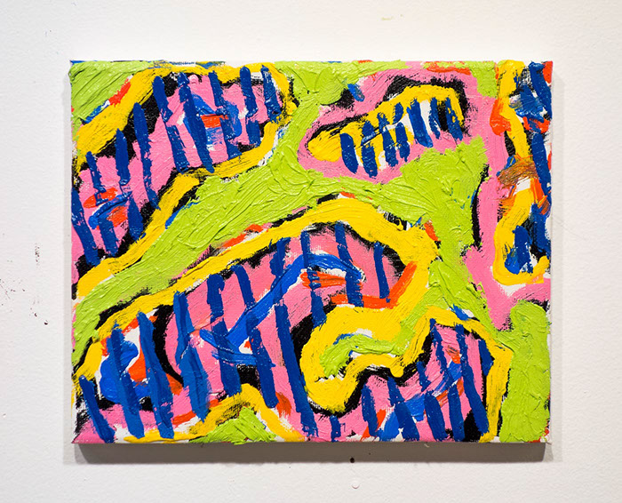 A small painting of a cross section of a microscopic sample of animal cell matter.